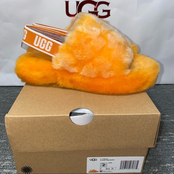 UGG Other - UGG 🧡 New slippers Kids FLUFF YEAH POPPY